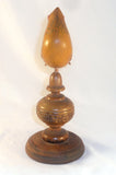 Contemporary PA Folk Art Carved Wood Long Tailed Red Head Bird High Wood Base