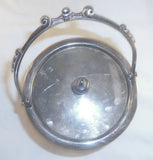 Old Wedgwood Jasperware Blue Colored Covered Biscuit Barrel Silverplate Trim+Lid