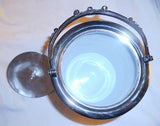 Old Wedgwood Jasperware Blue Colored Covered Biscuit Barrel Silverplate Trim+Lid