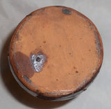Old Manganese Glazed Redware Squat Small Bottle/Flask Round Base South East PA