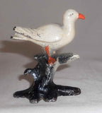 Vintage Cast Iron Figural Painted Bottle Opener Seagull Standing on Perch