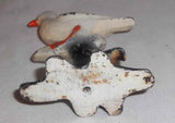 Vintage Cast Iron Figural Painted Bottle Opener Seagull Standing on Perch