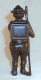 Old Hubley Painted Cast Iron Boy Scout Buckle & Scarf Standing Still Penny Bank