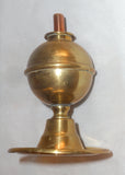 Antique Small Weighted Brass Fluid Lamp Ball-shaped Reservoir & Round Tray Base