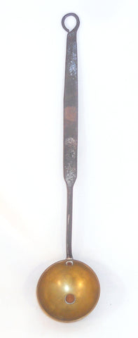 Antique Brass & Wrought Iron Ladle with Copper Rivets Southeastern Pennsylvania
