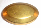 Antique English Brass Snuffbox with Hinged Lid James Brindley Esq. Winchester