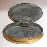 Antique English Brass Snuffbox with Hinged Lid James Brindley Esq. Winchester