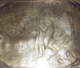 Antique Dutch Brass Tobacco Box Adam, Eve, and The Original Sin Engraving