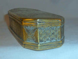 Antique Dutch Brass Tobacco Box Adam, Eve, and The Original Sin Engraving