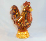 Redware Penny Bank Glazed Colorful Rooster Standing by Lester Breininger 1998