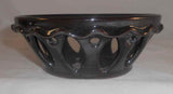 1997 Breininger Redware Glazed Small Reticulated Basket Dark Brown Color