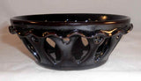 1997 Breininger Redware Glazed Small Reticulated Basket Dark Brown Color