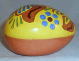 2009 Glazed Redware Egg Sgraffito Design Easter Tulips By Breininger Pottery