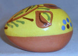 2009 Glazed Redware Egg Sgraffito Design Easter Tulips By Breininger Pottery