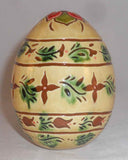 2007 Breininger Glazed Redware Large Yellow Easter Egg Sgraffito Tulips & Leaves