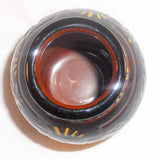 1993 Breininger Redware Miniature Jar Sgraffito Distelfink Tulips Moravian Color