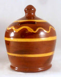 1990 Glazed Redware Penny Bank Brown Colored Beehive Shape By Lester Breininger