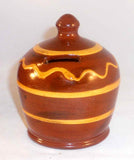 1990 Glazed Redware Penny Bank Brown Colored Beehive Shape By Lester Breininger