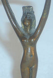 Antique Art Nouveau Bronze Bottle Opener Nude Woman With Arms Up Nice Patina