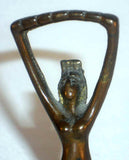 Antique Art Nouveau Bronze Bottle Opener Nude Woman With Arms Up Nice Patina