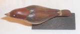 Antique Folk Art Single Piece of Hard Wood Carved & Polychrome Painted Songbird