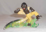Old Painted Cast Iron Bottle Opener Alligator Chasing Boy Nipping at His Pants
