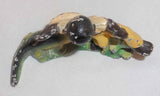 Old Painted Cast Iron Bottle Opener Alligator Chasing Boy Nipping at His Pants