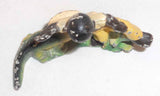 Old Painted Cast Iron Bottle Opener Alligator Chasing Boy Nipping at His Pants