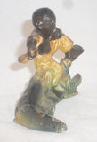 Vintage Painted Cast Iron Bottle Opener Alligator Chasing Boy Nipping His Pants