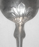 Three Antique Pewter Tablespoons Marked C Parker & Co. Heart & Leaves Decoration