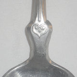 Three Antique Pewter Tablespoons Marked C Parker & Co. Heart & Leaves Decoration