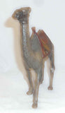 Antique Painted Cast Iron Still Penny Bank Large Camel Reddish-Brown Gold Saddle