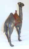 Antique Painted Cast Iron Still Penny Bank Large Camel Reddish-Brown Gold Saddle