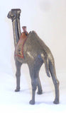 Antique Painted Cast Iron Still Penny Bank Large Camel Reddish-Brown Gold Saddle