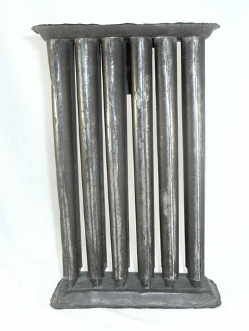 Antique Primitive Hand Made Twelve-Tube 8 3/4" Candles Tin Mold With Finger Loop