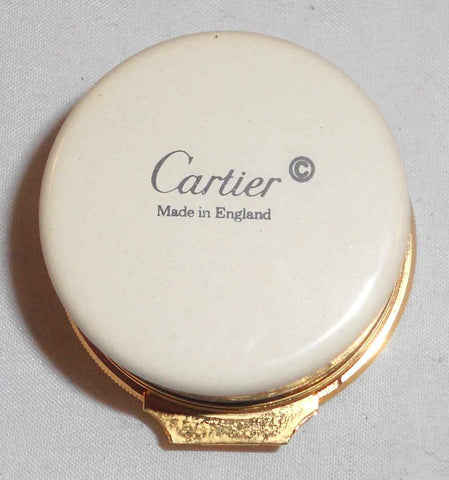 English Round Cartier Enameled Box Christmas 1980 Xmas Tree