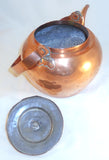 Old Copper Teapot or Kettle Stepped Lid with Central Finial and Gooseneck Spout