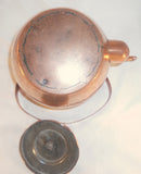 Old Copper Teapot or Kettle Stepped Lid with Central Finial and Gooseneck Spout