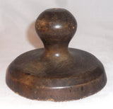 Antique Deep Carved Single Piece Wood Butter Print Vigilant Cow Knob Handle