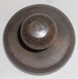 Antique Deep Carved Single Piece Wood Butter Print Vigilant Cow Knob Handle