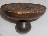 Antique Deep Carved Single Piece Wood Butter Print Vigilant Cow Knob Handle