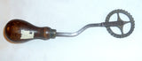 Antique Kitchen Tool Primitive Pie or Pastry Crimper/Cutter Brass Wheel Wrought Iron and Wood Handle