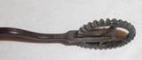 Antique Kitchen Tool Primitive Pie or Pastry Crimper/Cutter Brass Wheel Wrought Iron and Wood Handle