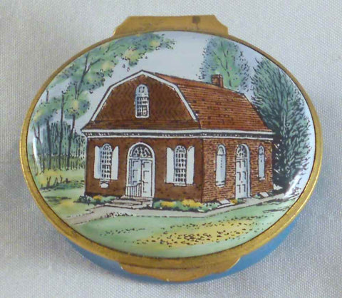 Beautiful Oval Enameled Box The First Presbyterian Church Wilmington, DE By Crummles &amp; Co. England