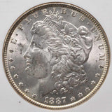1887 Morgan Silver Dollar Philadelphia Mint Lustrous Coin Graded by NGC MS 63