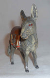 Antique German Lead Penny Bank Donkey or Jackass with Hinged Brown Saddle