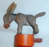 Unusual Bottle Stopper or Cork With Bucking Donkey Standing on Wooden Base&nbsp;