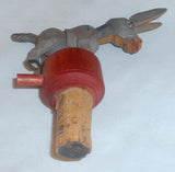Unusual Bottle Stopper or Cork With Bucking Donkey Standing on Wooden Base&nbsp;