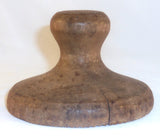Old Turned Single Piece Wood Butter Print Eagle Spread Wings Design Knob Handel