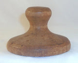 Old Turned Single Piece Wood Butter Print Eagle Spread Wings Design Knob Handel